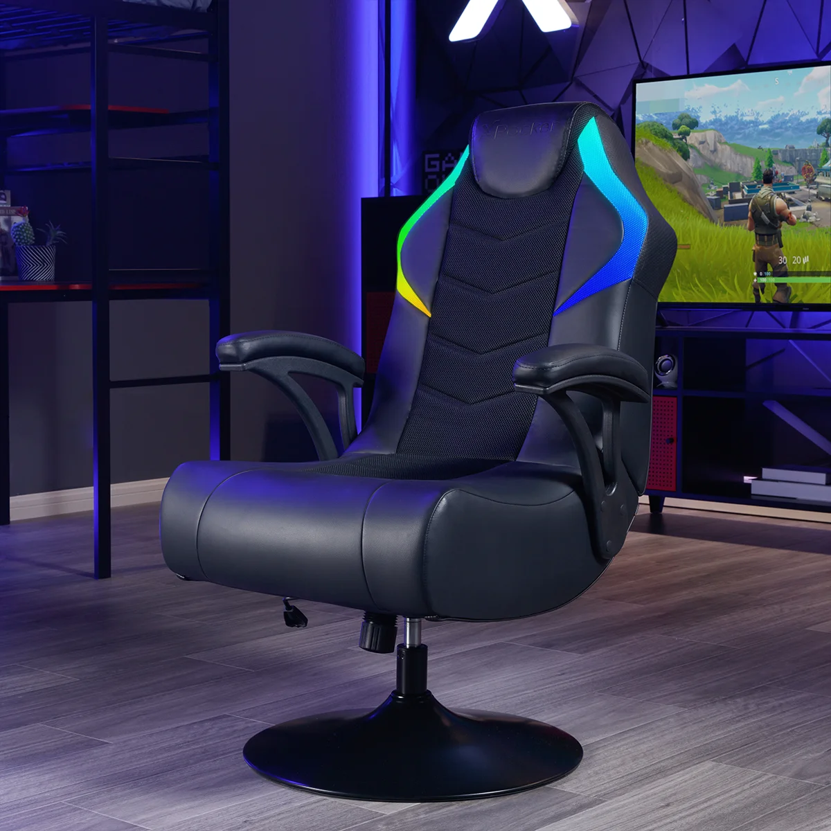 X Rocker Nemesis RGB Pedestal Gaming Chair, Black
