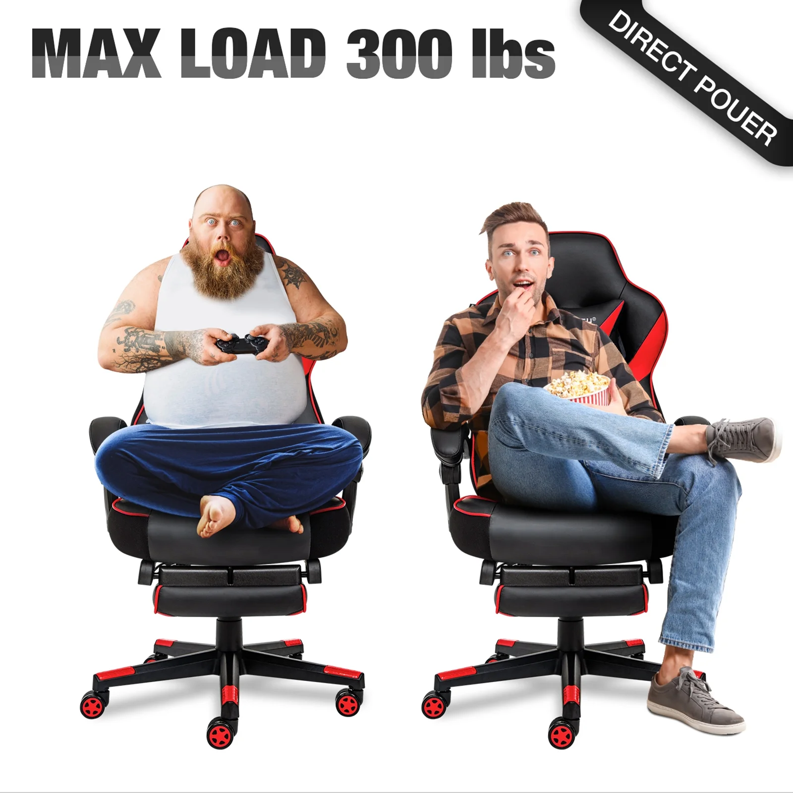 Elecwish Adjustable & Ergonomic Swivel Gaming Chair, White