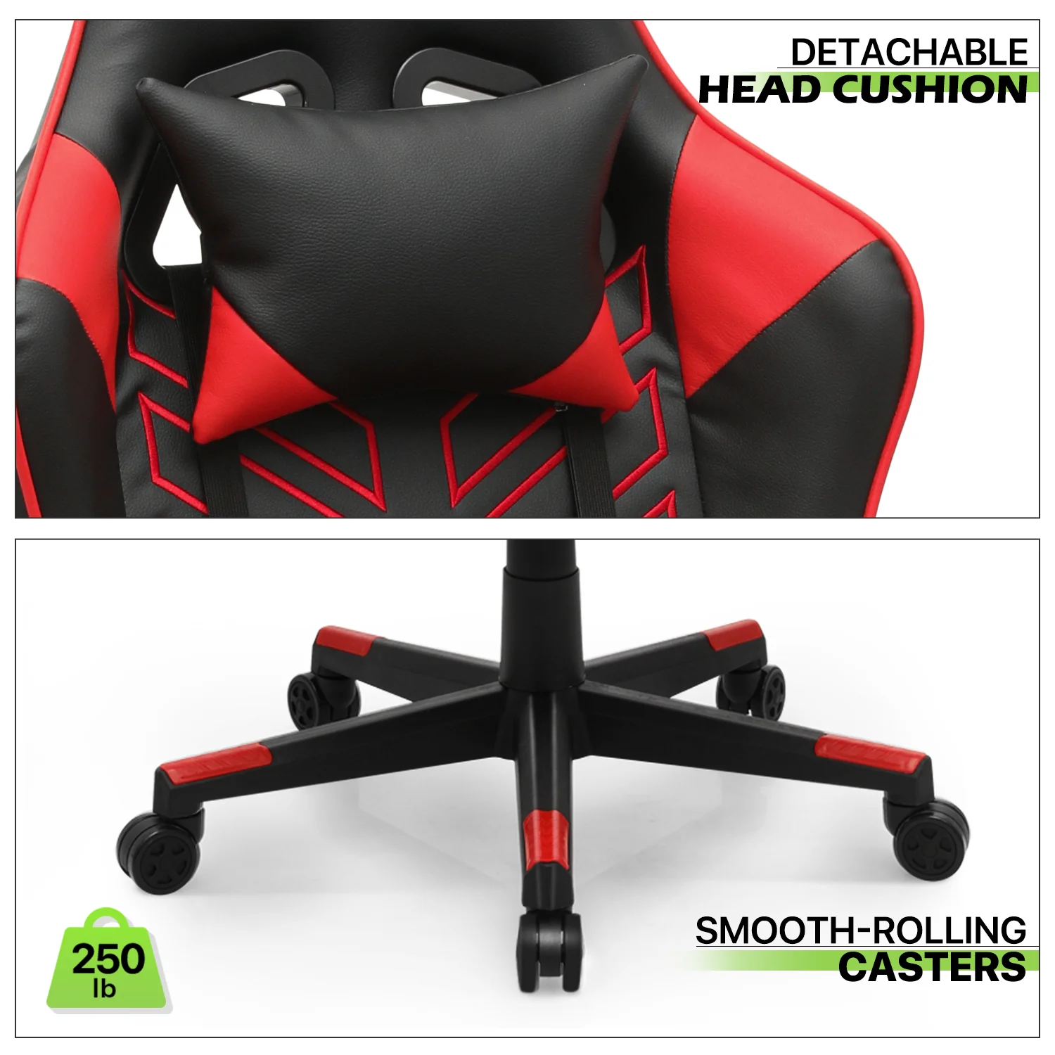 Magshion Ergonomic Gaming Chair, Comfortable Gaming Chair, Computer Chair Leather Desk Chair Adjustable Swivel Gaming Office Chair, Blue