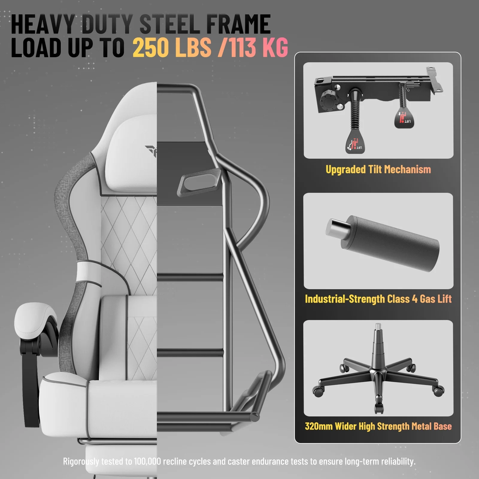 SOONTRANS Gaming Chair for Adults, Velvet Fabric High Back Comfortable Video Game Chair with Footrest and Massage Lumbar Cushion, Racing Computer Desk Chair, Ergonomic Gamer Chair, Black/Grey