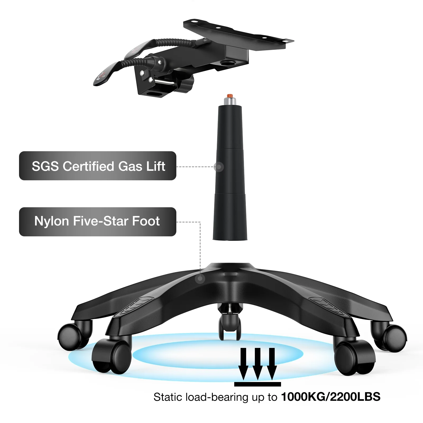 Hoffree Gaming Chair with Bluetooth Speakers Big and Tall Gamer Chair with Footrest and Massage Game Chair with Lumbar Support and 360-Swivel Seat and Headrest for Adults, 400lbs