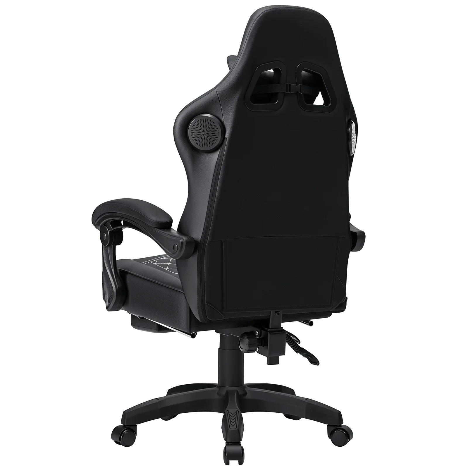 Hoffree Gaming Chair with Speakers PU Gamer Chair with footrest and massage Egonomic Computer Game Chair with Headrest and Lumbar Support for Adults and Office Gaming, 440 LBS