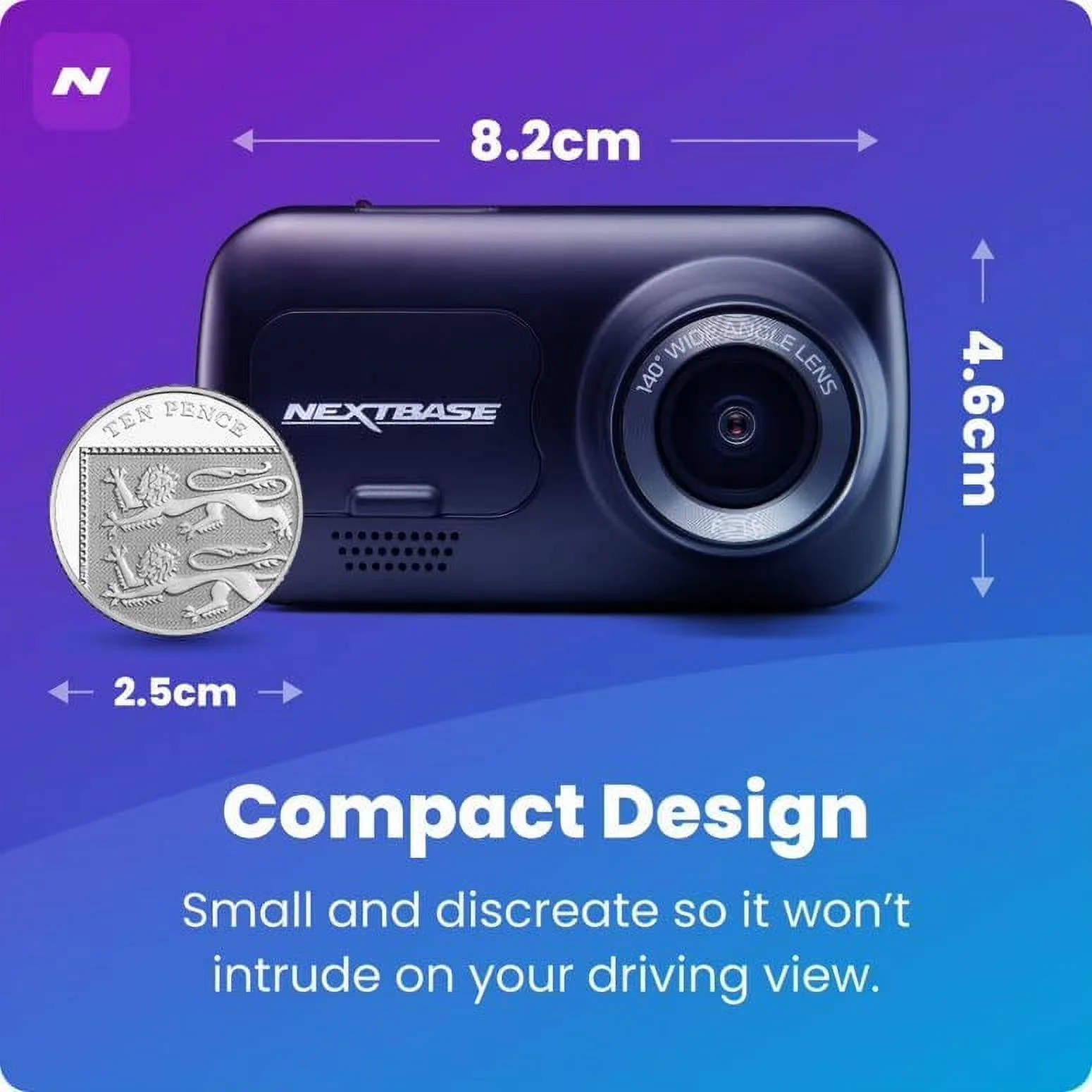 Nextbase 222X Compact Dual Dash Cam Front & Rear 2.5