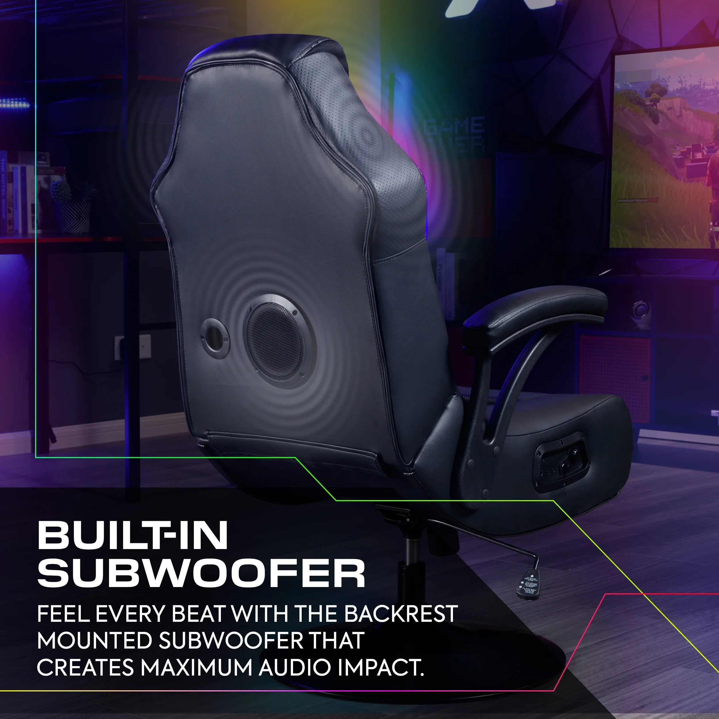 X Rocker Nemesis RGB Pedestal Gaming Chair, Black