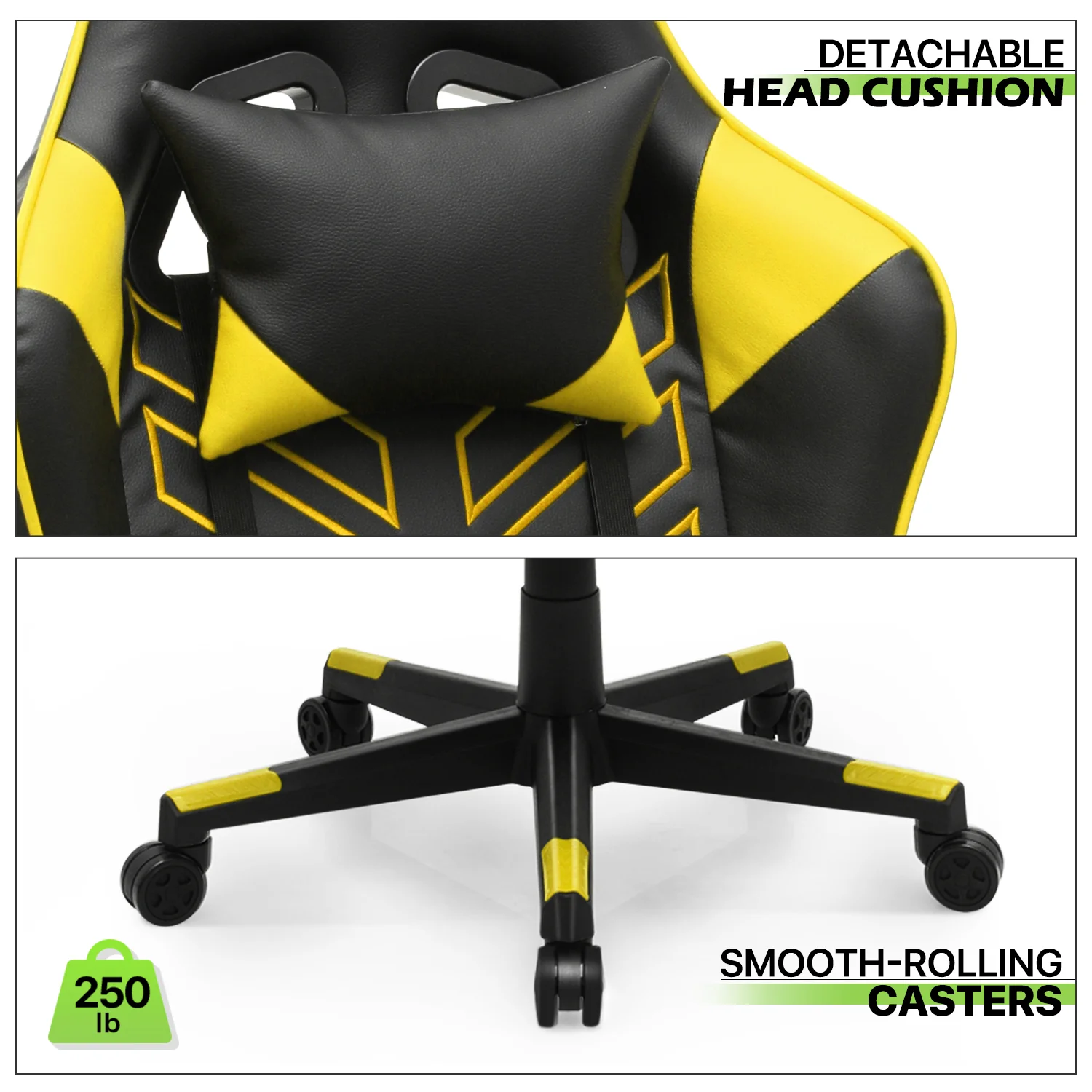 Magshion Ergonomic Gaming Chair, Comfortable Gaming Chair, Computer Chair Leather Desk Chair Adjustable Swivel Gaming Office Chair, Blue